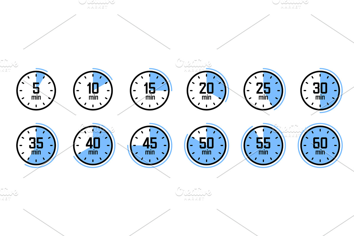 Stopwatch icons. Colorful simple, an Object Illustration by 32pixels