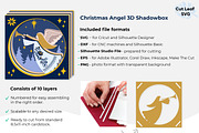 Christmas Angel SVG 3d Shadow box, a Decorative Illustration by CutLeafSvg (Thumbnail 4 of 6)
