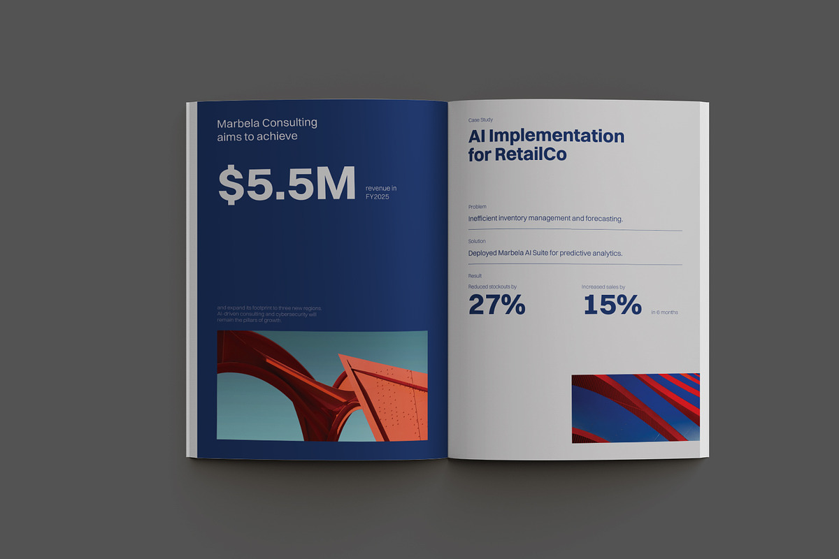 Blue Simple Business Report, a Brochure Template by Neermana (Photo 10 of 12)