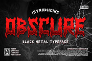 Obscure Metal Horror Blackletter Y2k, a Blackletter Font by dansdesign (Thumbnail 1 of 12)