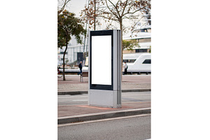 Outdoor blank billboard advertising, an Architecture Photo by volodymyrshtun13795