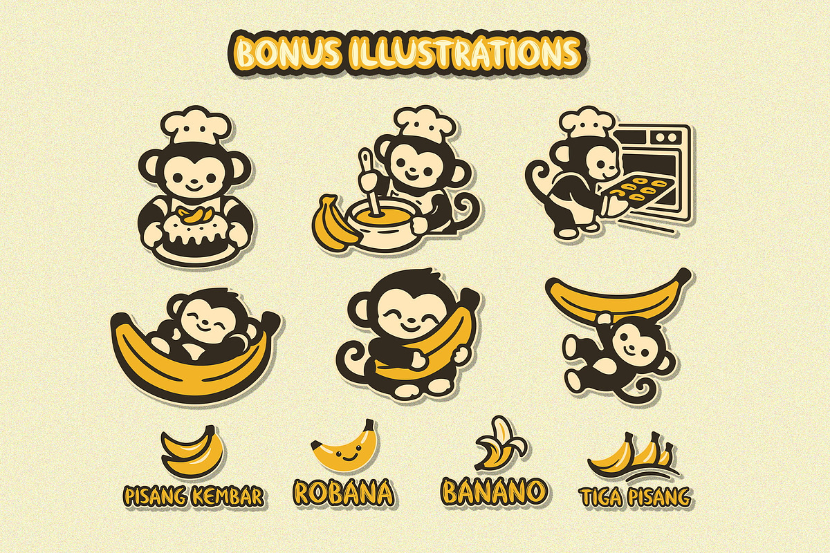 Banacake – Playful Banana Font, a Handwritten Font by NTC Graphic (Photo 6 of 9)
