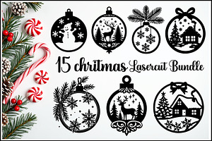 Christmas Ornament Laser Cut Bundle, a Graphic by Creativeshirt