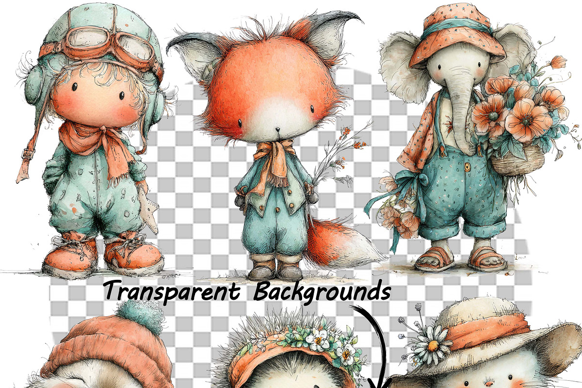 Whimsical Summer Woodland Animals, an Illustration by one-touch (Photo 11 of 13)