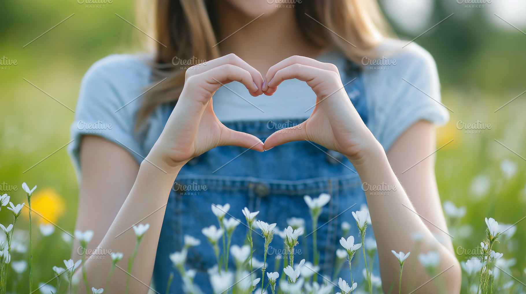 Young woman standing in a flower, a Person Photo by MistyDay
