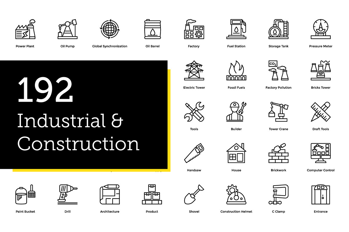 192 Industrial and Construction Icon, an Outline Icon by Vectors Market (Photo 1 of 2)