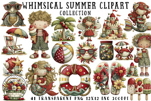 Whimsical Summer Clipart, an Illustration by OK Design