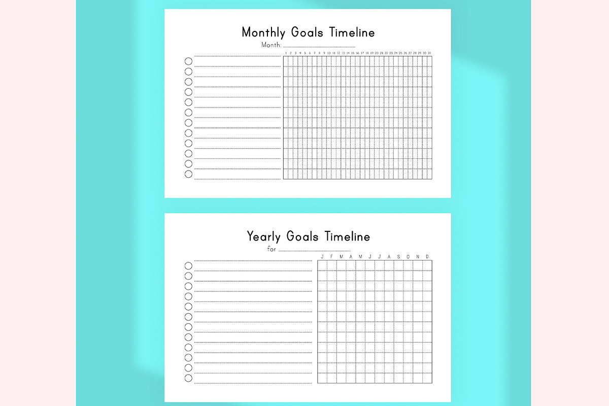 Goals Planner for Mini Happy PDF, a Stationery Template by EasyLifePlanners (Photo 3 of 7)
