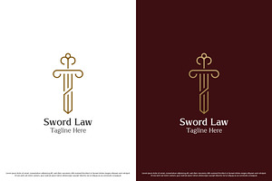 Sword Law Logo Design Illustration, a Branding & Logo Template by Morvana Crew
