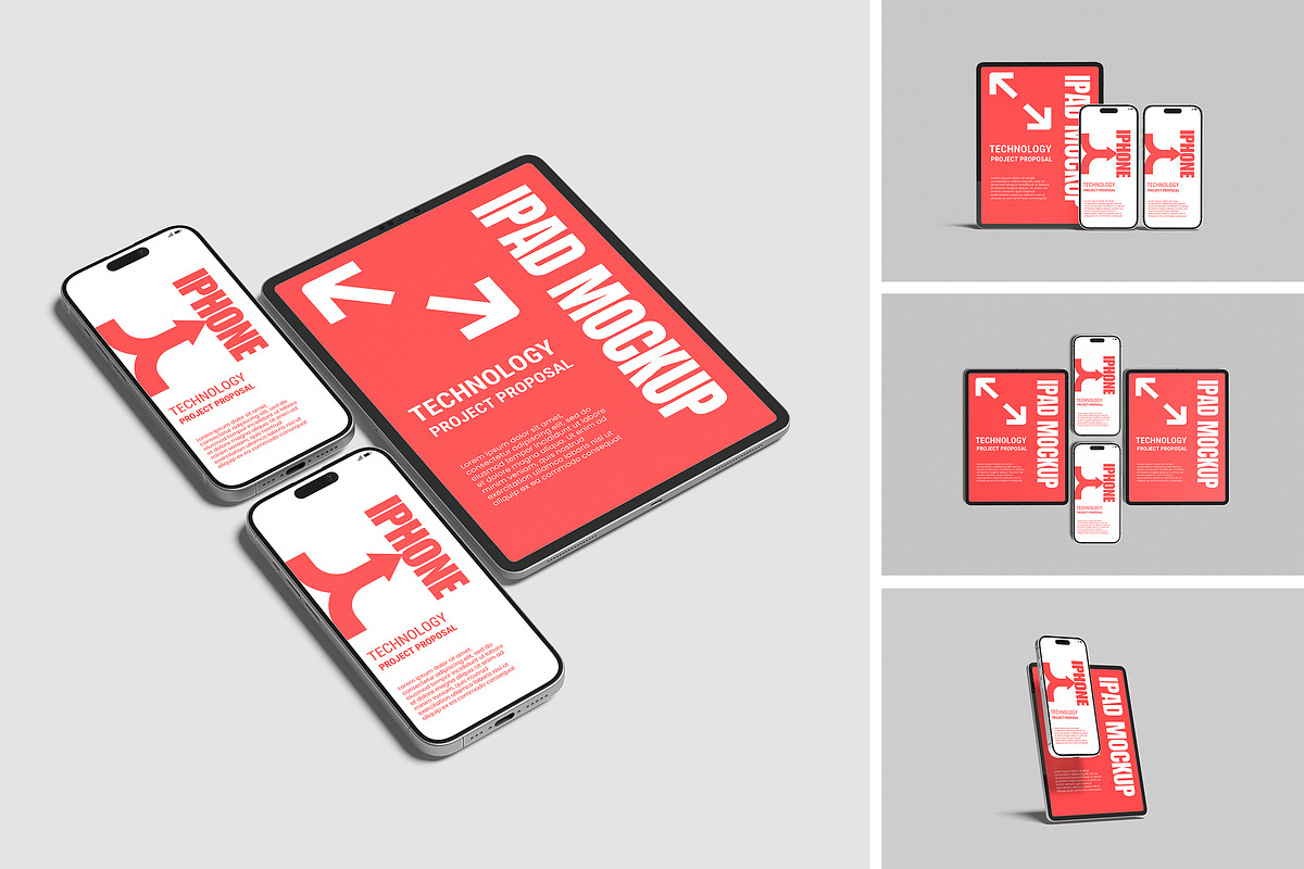iPhone & iPad Pro Mockup, a Wearable Device Mockup by Pikachudesign (Photo 1 of 5)