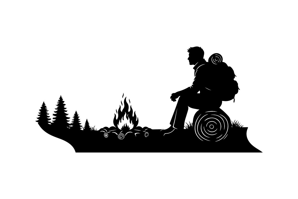 Forest Camping Silhouette Pack, an Object Graphic by yasushie (Photo 6 of 7)