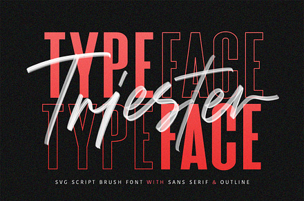 Triester SVG Brush Font Free Sans, a Script Font by Maulana Creative