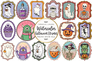 Vintage Halloween Frames Clipart, an Illustration by OK Design