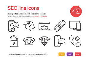 SEO Line Icons Set