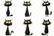 Whimsical Cat Clipart, an Illustration by Black Bird Studio (Thumbnail 2 of 6)