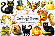 Yellow Halloween Clipart Sublimation, a Graphic by CitraGraphics (Thumbnail 1 of 4)