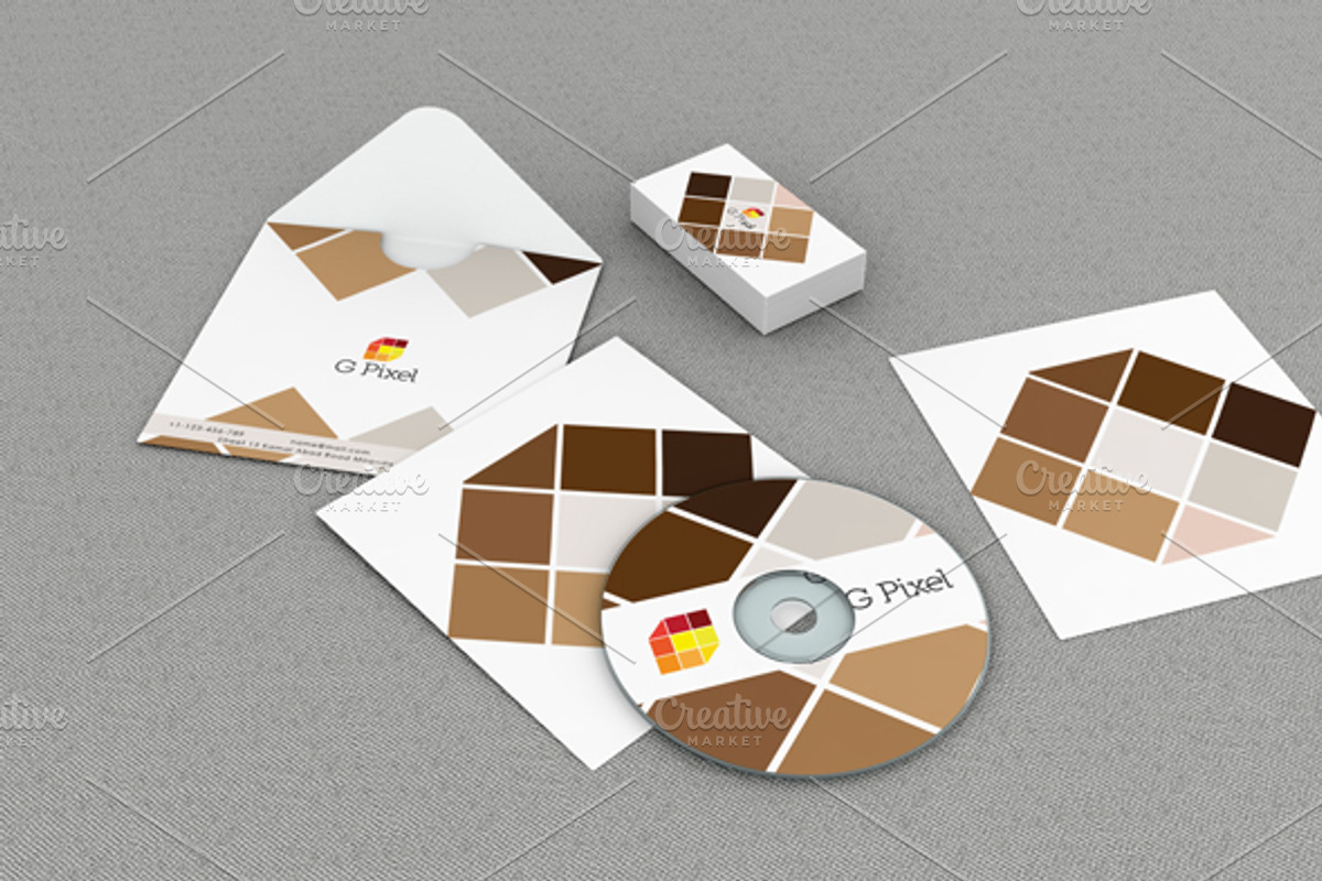 G letter pixel logo and Stationery, a Stationery Template by shujaktk (Photo 2 of 5)