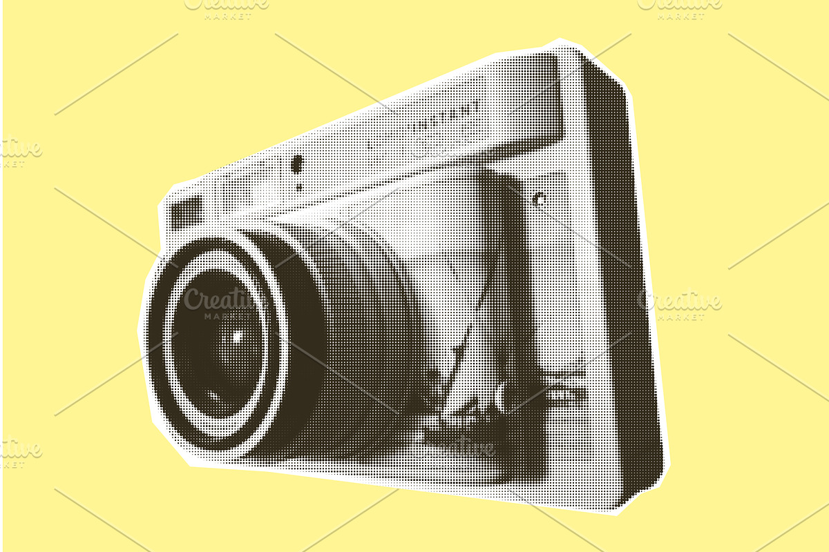 Retro camera. Vintage photo, an Illustration by Zimages