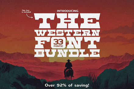 The Western Font Bundle (33 Fonts!), a Slab Serif Font by HipFonts