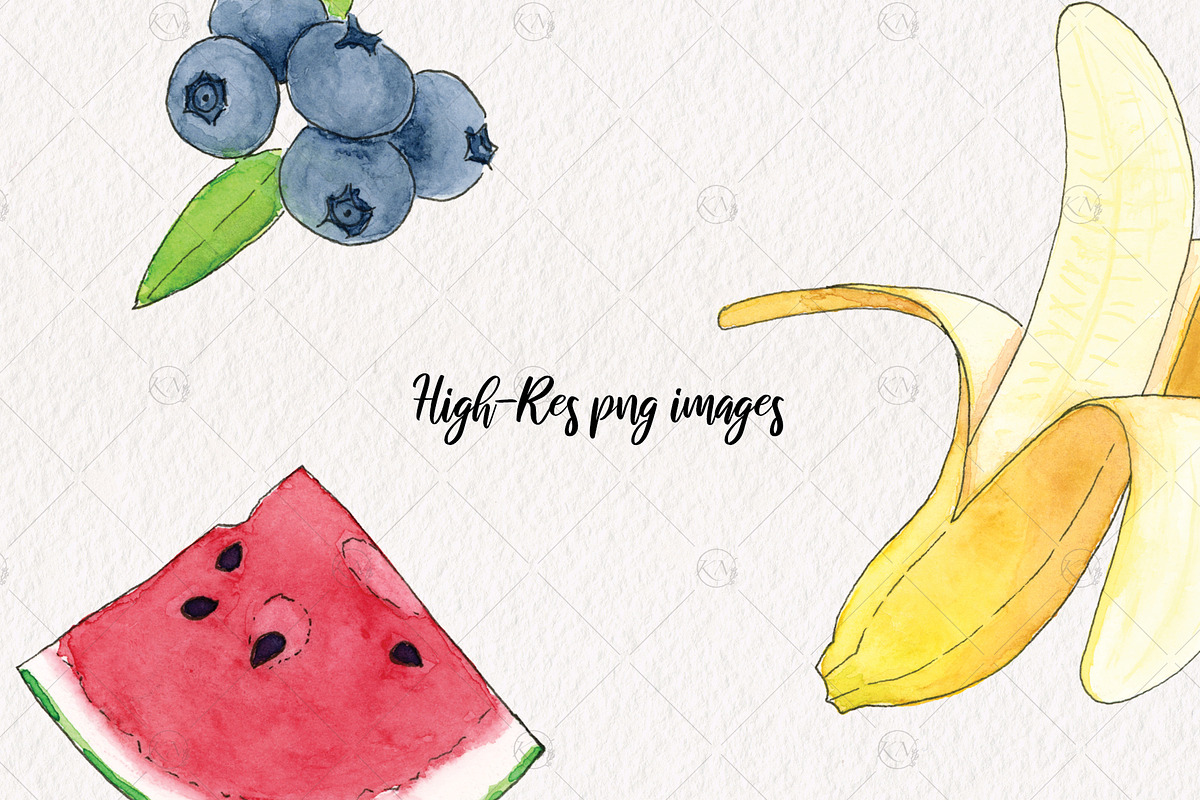 Watercolor Fruit Graphics, an Illustration by Kileen Nicole Art (Photo 3 of 5)