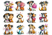 Quirky Valentines Dogs Clipart, an Illustration by DreamArtGraphic (Thumbnail 3 of 4)