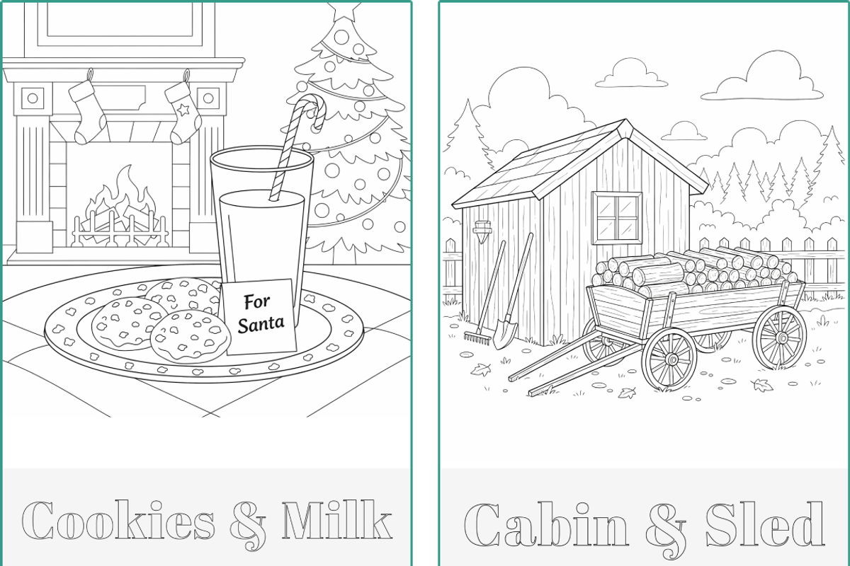 Winter Holidays Xmas Coloring Pages, a Seasonal Illustration by Nuvame Arts & Designs (Photo 11 of 19)