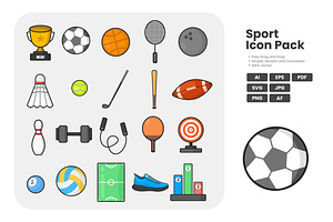 Sports Equipment Icon Set, a Duotone Icon by erifqizeicon