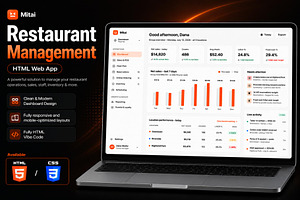 Restaurant Management HTML Web App, an UI Kit Template by Lumina_ui_ux202
