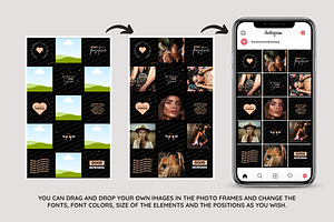 Black Instagram Puzzle Template