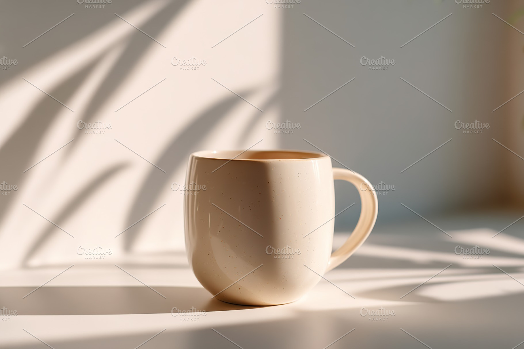 Simple white ceramic cup with soft shadows creating a tranquil atmosphere, a Photo by AlyaAnd