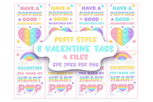 8 Pop It Tags For Valentine's Day