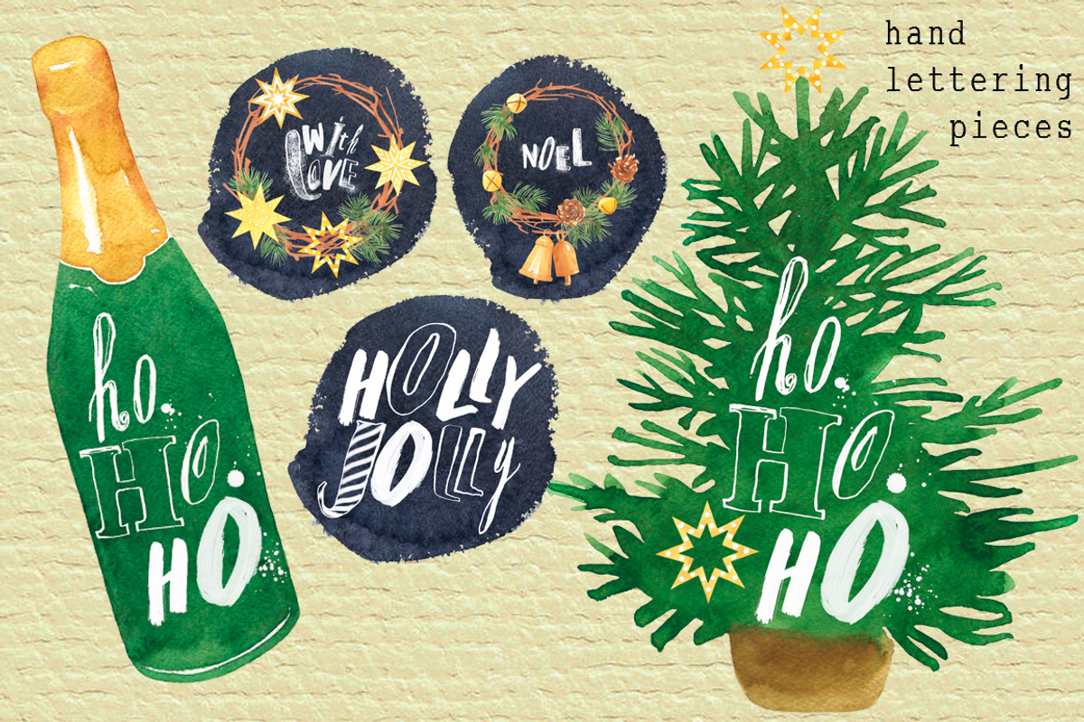 Watercolor Christmas clipart, a Decorative Illustration by ElectricMirror (Photo 6 of 7)