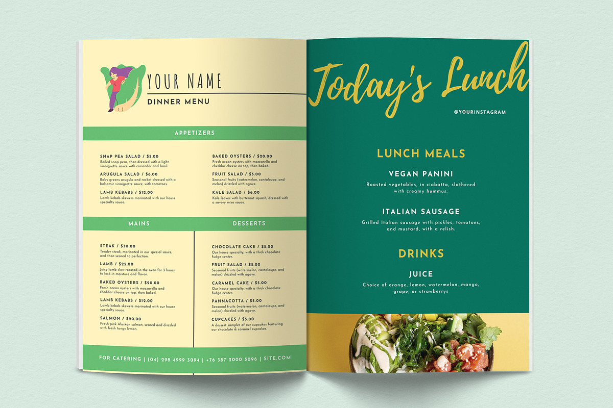 Chef & Restaurant Menu Template, a Brochure Template by Sakura Digitals (Photo 7 of 8)
