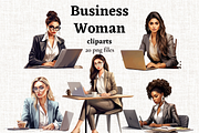 Business Woman with Laptop PNG, a Person Illustration by Mash Mash Stickers (Thumbnail 1 of 9)