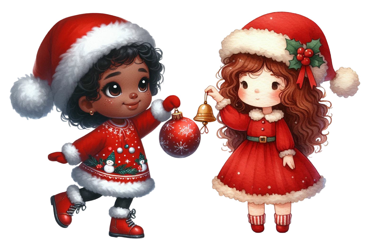 Christmas  Girl Clipart, an Illustration by Designworld (Photo 3 of 6)