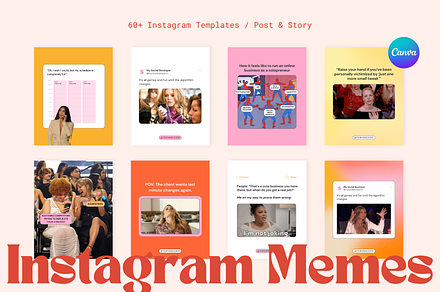 Instagram Meme Templates for Canva, a Social Media Template by My Social Boutique