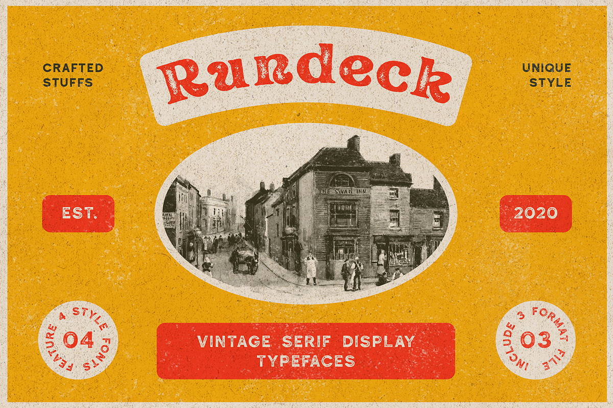 Rundeck - Vintage Texture Font, a Serif Font by Edignwn Type (Photo 1 of 9)