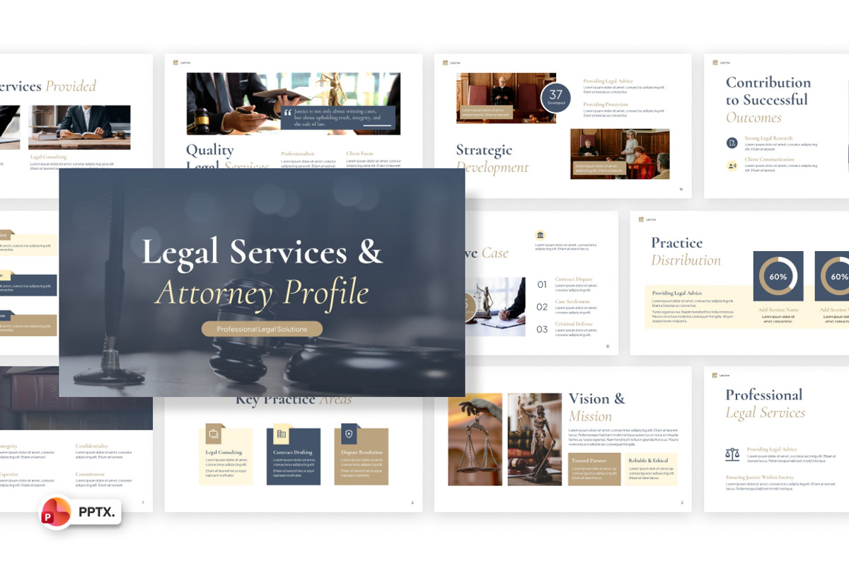 Legal Services & Attorney PowerPoint, a Presentation Template by Loin Studio (Photo 1 of 4)
