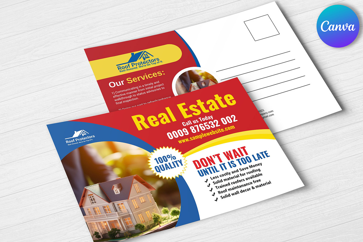 Real Estate Agency Invite Postcard, a Card Template by Psd Templates (Photo 3 of 3)