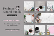 Feminine & Neutral Bundle Vol 1, a Social Media Template by Garlic Friday Design (Thumbnail 1 of 6)