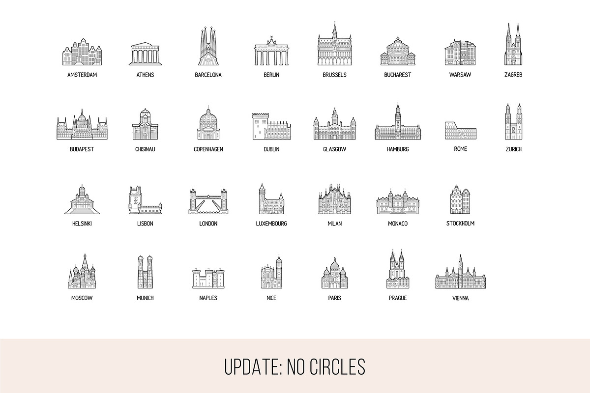 Icons of 30 European cities, a Work Illustration by TheMountBirdStudio (Photo 9 of 9)