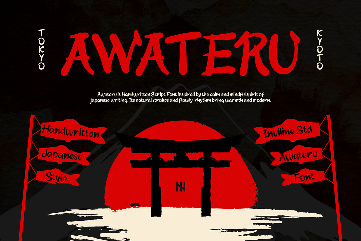 Awateru - Japanese Handwritten Font, a Handwritten Font by Inviline.co (Photo 2 of 10)