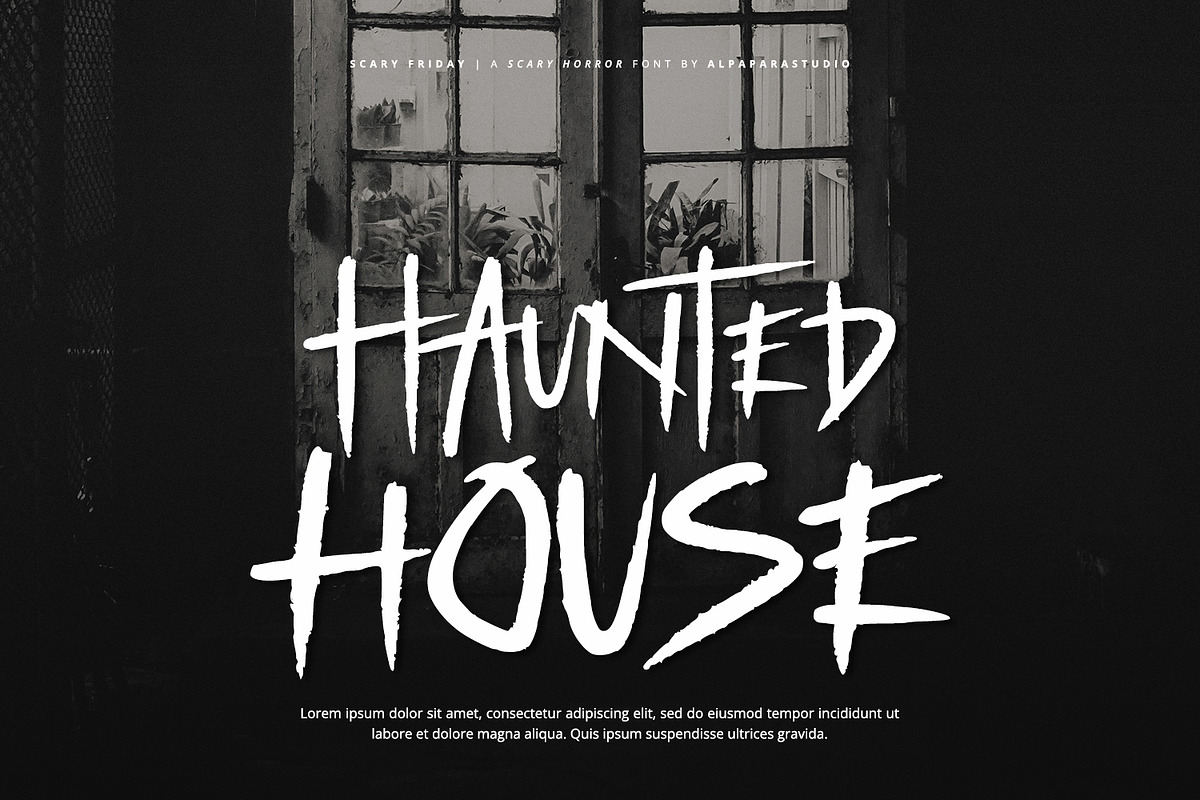Scary Friday - Horror Display Font, a Script Font by Alpaprana (Photo 6 of 11)