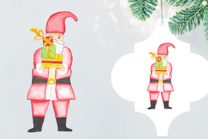 Christmas Santa Watercolor Clipart