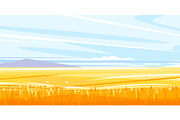 Harvesting fields of grain, a Food Illustration by Oceloti (Thumbnail 2 of 5)