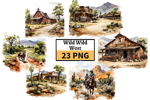 Wild Wild West Clipart Bundle