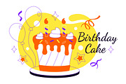 4 Birthday Cake Vector Illustration, a Food Illustration by denayunebgt (Thumbnail 3 of 4)