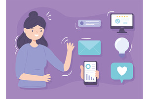 woman digital business, a Person Illustration by studiogstock