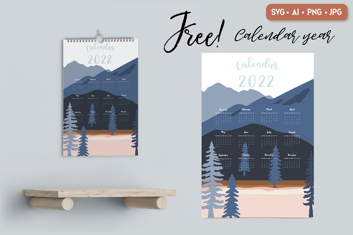 Natural calendar 2022 template, an Illustration by Piixypeach (Photo 3 of 5)