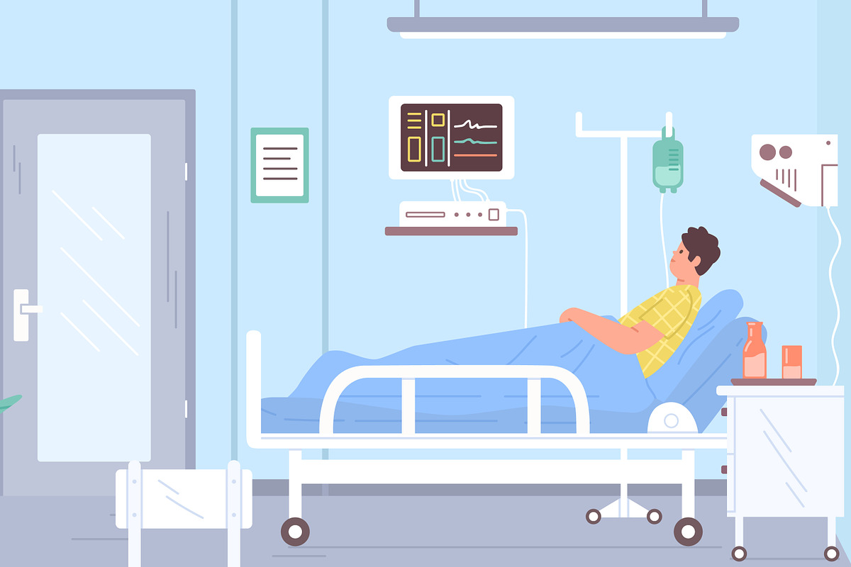 Sick man at hospital, a Healthcare Illustration by Good Studio (Photo 2 of 3)